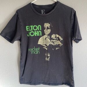Elton John Rocket Man Graphic Tee - Black